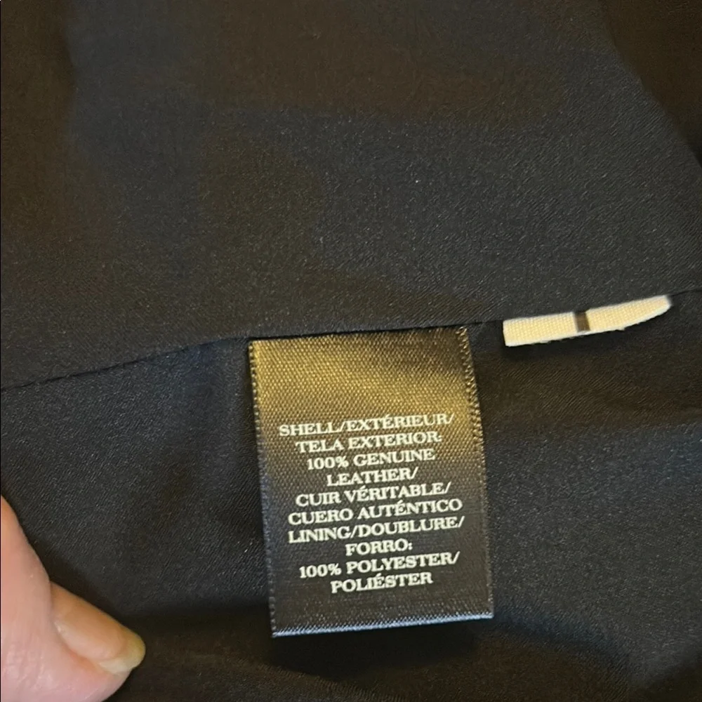 Women’s Black Leather Jacket with Gold Zippers - Picture 9 of 11